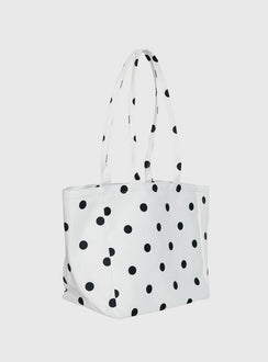 Anetta Tote Bag White Polka