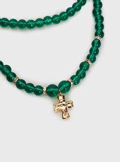 Klaude Necklace Green / Gold