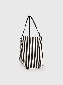 Halcyone Tote Bag White / Black Stripe