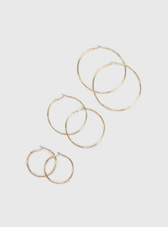 Guessing Game Hoop Earring Pack Gold