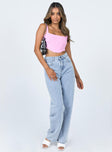 product Princess Polly Sleeveless Square Neck  Kaeshia Rib Bustier Pink Lower Impact