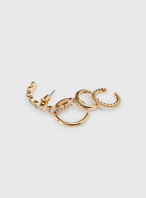 Life In Luxury Ear Cuff Set Gold