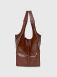 No One Else Oversized Tote Bag Brown