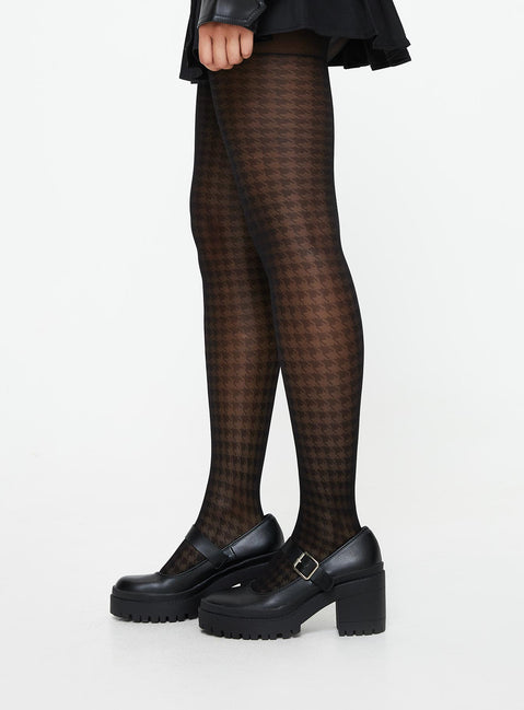 Stockings High-waisted fit, printed design, delicate material