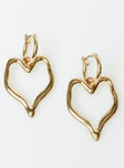 Earrings Gold toned Drop charm Clasp fastening