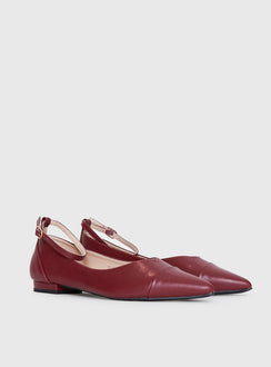 Oliny Ballet Flats Burgundy