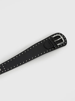 Main Thing Faux Leather Studded Belt Black / Silver