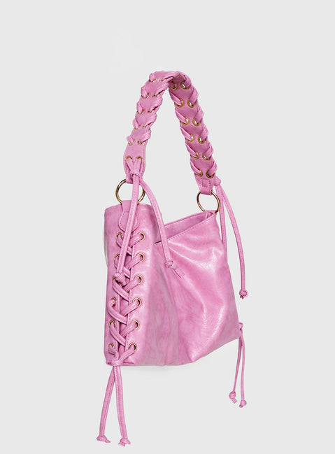 Amadea Tie Detail Shoulder Bag Pink