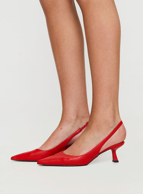 Denalia Pointed Toe Heels Red Matte