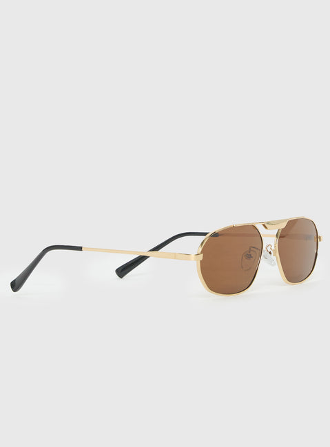 Elegance Sunglasses Gold / Brown