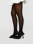 Inescapable Patterned Stockings Black