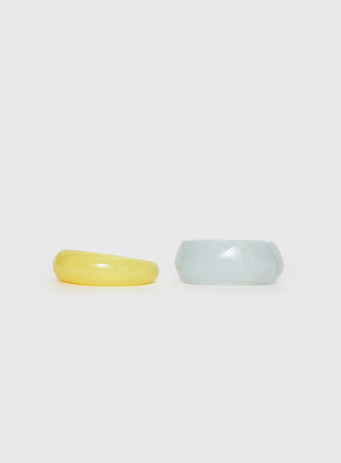 Dance All Night Resin Cuff Pack Yellow / Blue