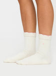 Knit socks with frill detail