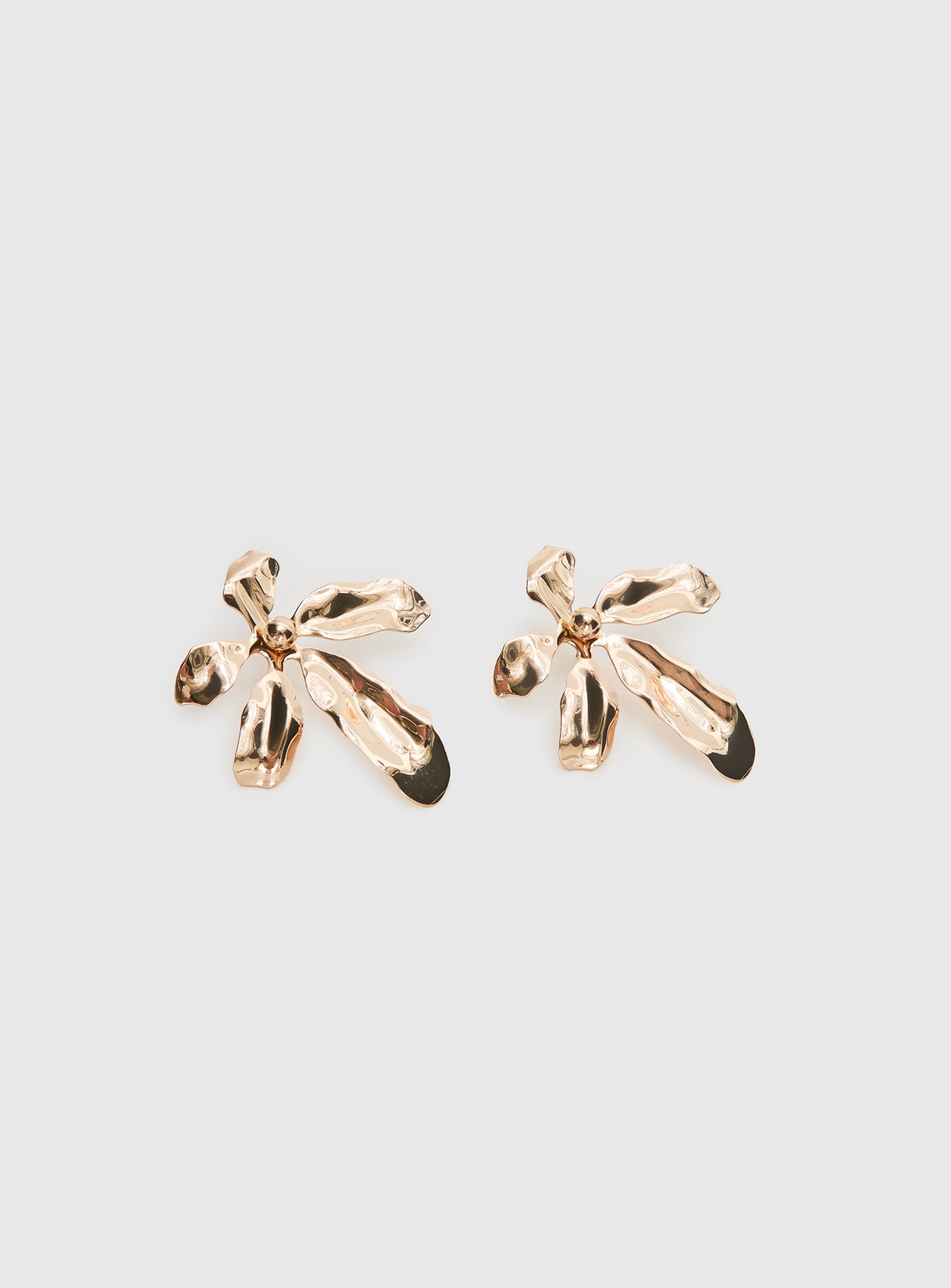 Love Is Free Flower Earrings Gold