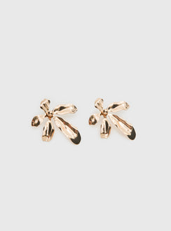 Love Is Free Flower Earrings Gold