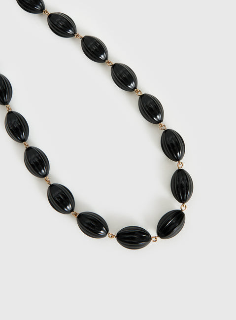 Liviya Beaded Necklace Black