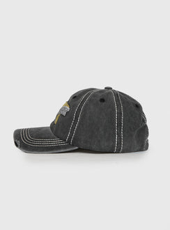 Back To Back Distressed Cap Black