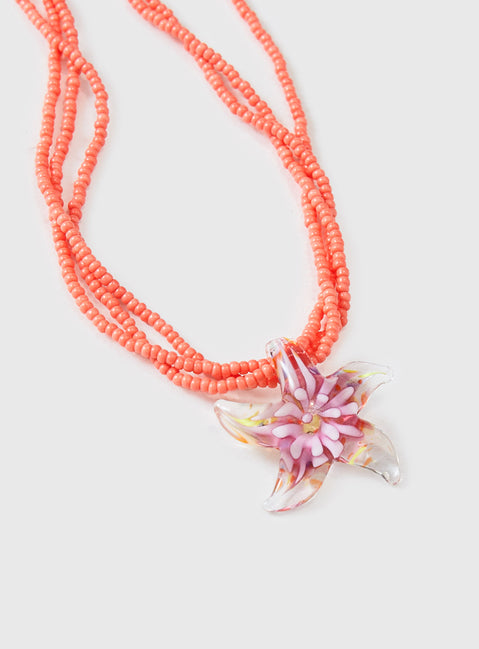 Gracious Beaded Necklace Orange
