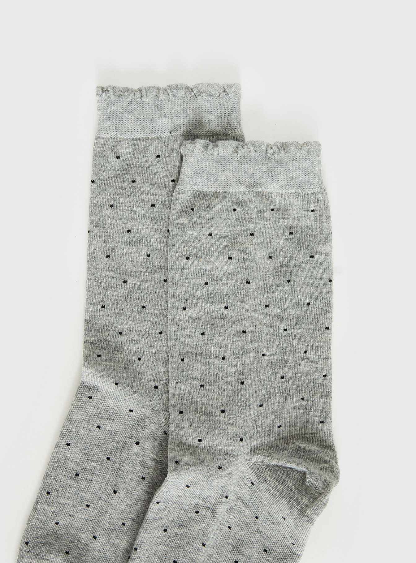 Only Angel Socks Dark Grey Polka
