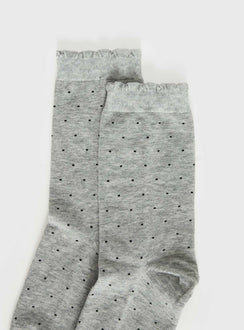 Only Angel Socks Dark Grey Polka