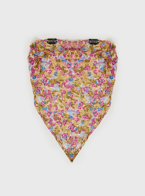 Floral headband Scarf design, elasticated band