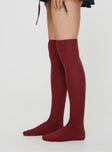 Stockings Knit-like material, thigh-high design