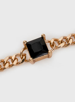 Gold-toned necklace Gemstone detail, lobster clasp fastening