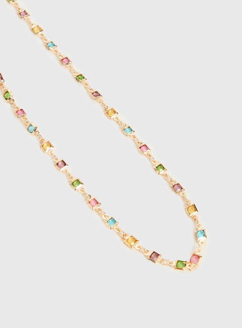 Americano Gemstone Necklace Gold