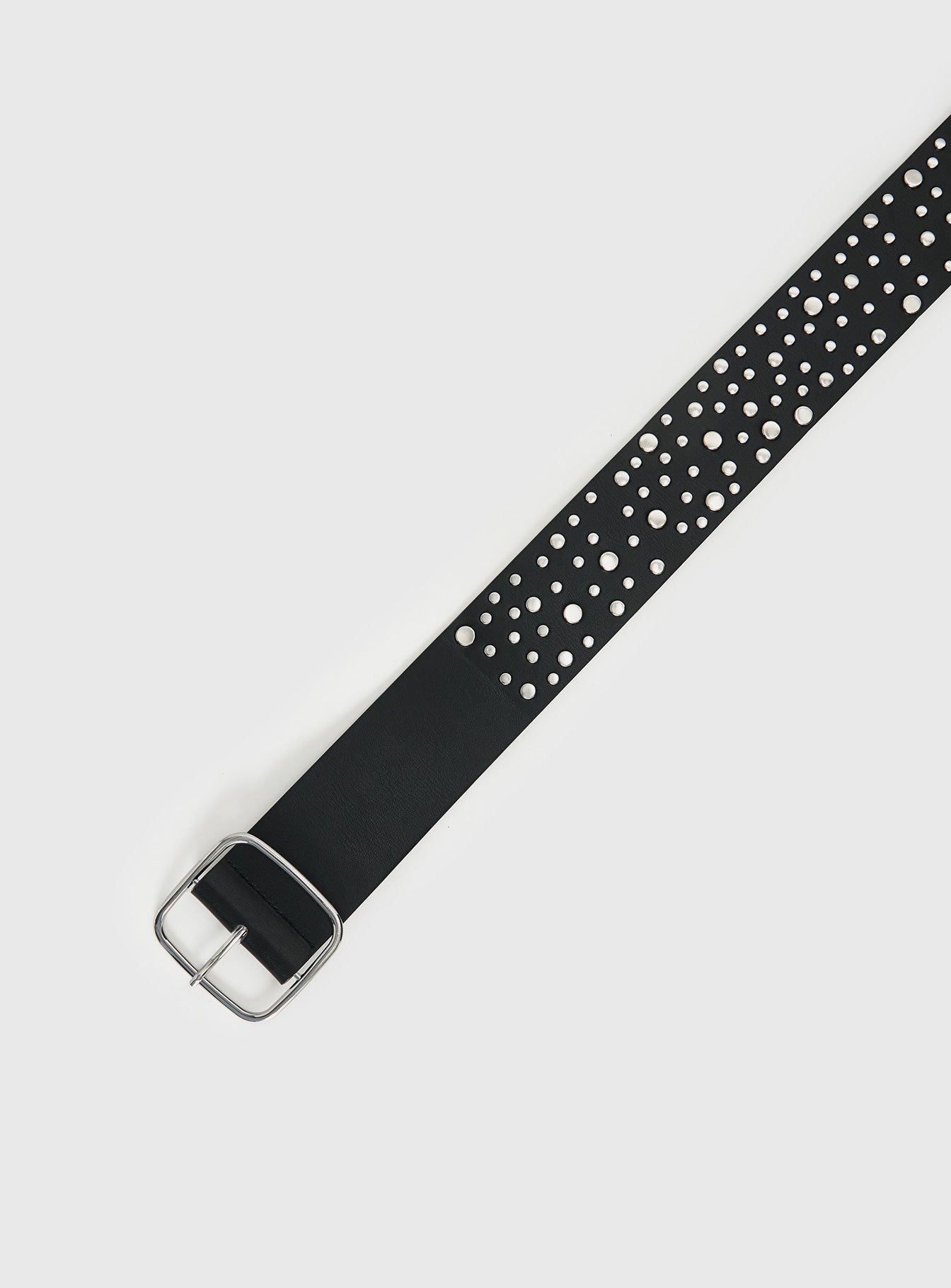 Wanna Find Out Faux Leather Belt Black / Silver