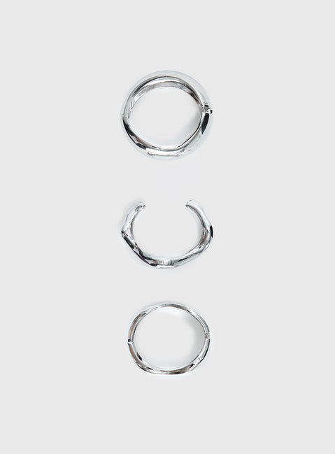 Hot Gossip Cuff Set Silver