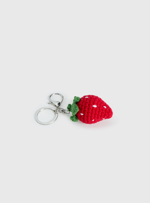 Strawberry Kisses Keychain Red