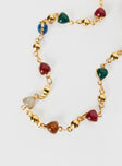 Gold-toned necklace Beaded design, lobster clasp fastening