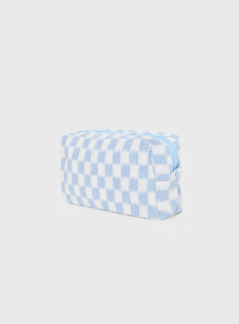 Cosmetics Case  Check print, zip fastening
