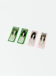 Hair clip pack Transparent design  Pack of four  Lightweight