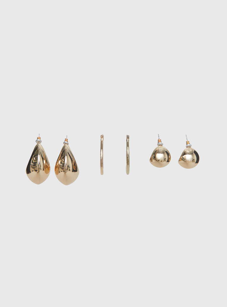 For The Weekend Earring Pack Gold