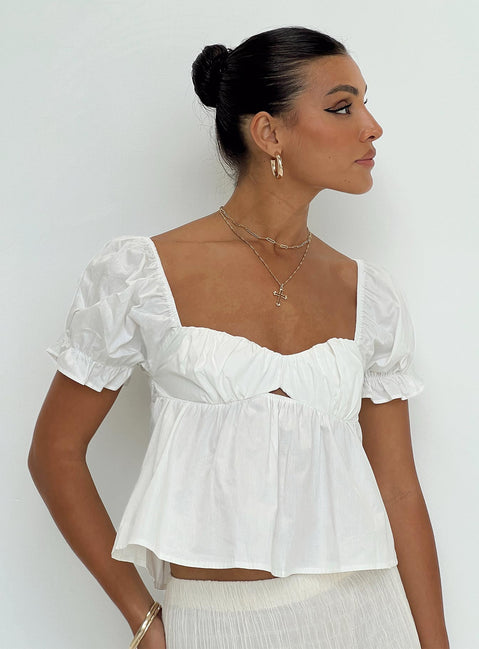 product Princess Polly Short Sleeves Square Neck  Arbour Top White