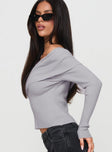 Nolia Long Sleeve Top Grey