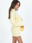 Matching set Knit material Sweater Drop shoulder Shorts High rise Thick elasticated waistband Good stretch Unlined