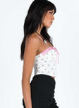 product Princess Polly Sleeveless Asymmetric Neckline  Caitie Strapless Top White Floral