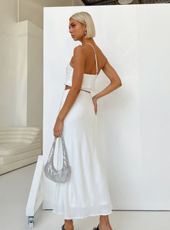 Matching set Crop top One shoulder top Adjustable shoulder strap Maxi skirt Invisible zip fastening at side