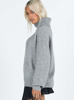 product Oswin Turtleneck Sweater Grey Princess Polly  Long 