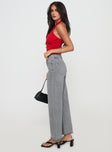 side view of model wearing Princess Polly Fawcett Jeans Grey Wash Denim High Waisted 