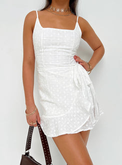 product Princess Polly Crew Neck  Cottage Hill Mini Dress White Anglaise