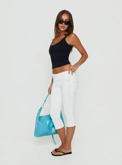 Bailor Channel Waistband Capri Trousers White