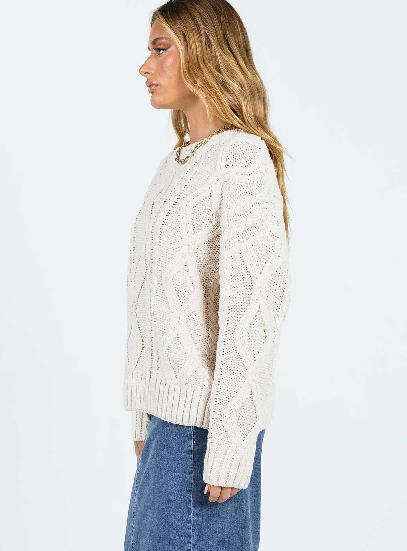 product Anaya Oversized Sweater Beige Princess Polly  Long 