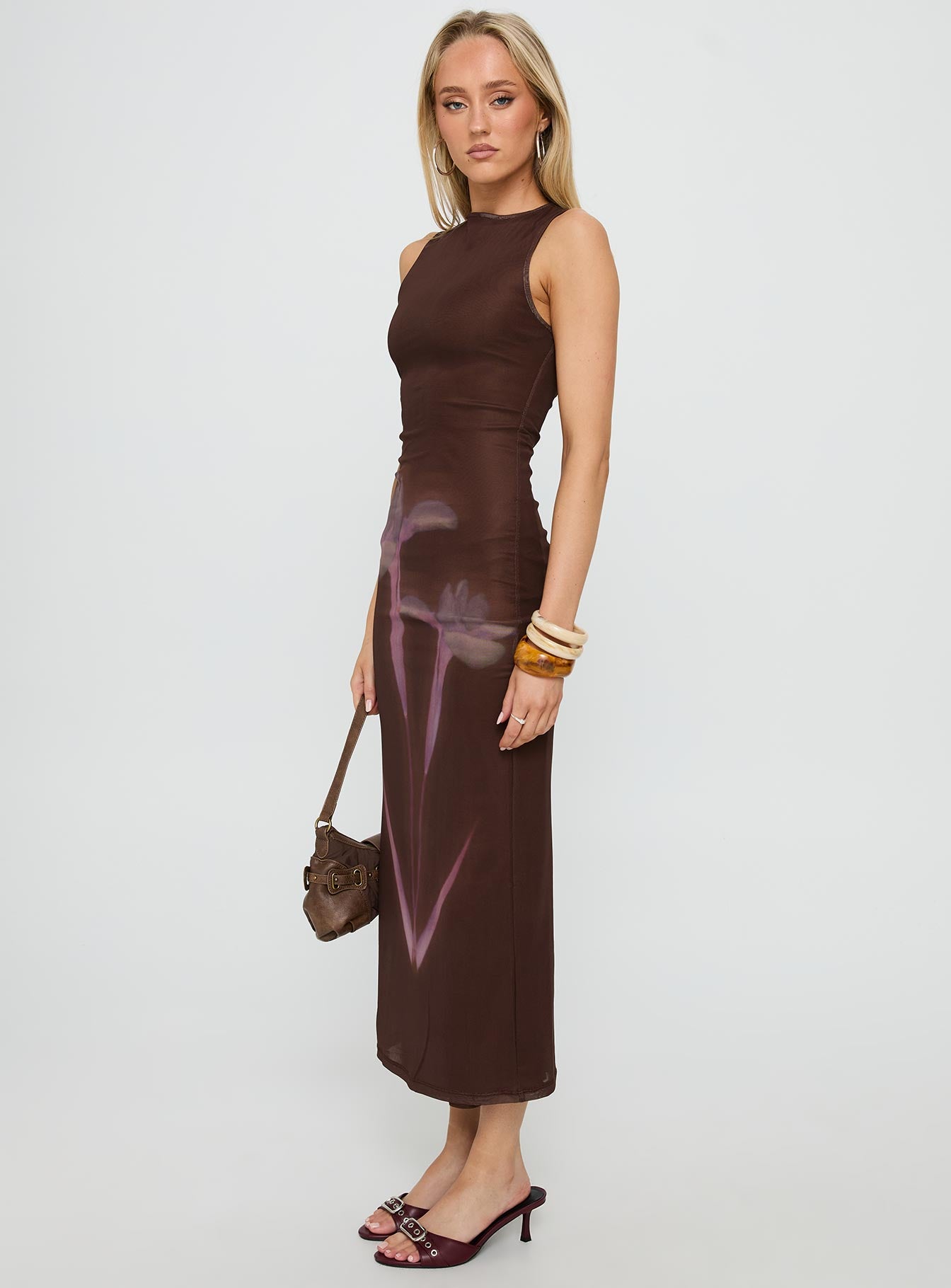 Fayola Maxi Dress Floral Brown