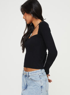 product Princess Polly Full Sleeves Square Neck  Mavins Long Sleeve Top Black