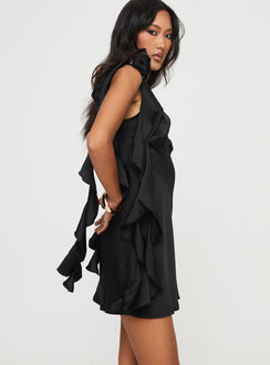 product Princess Polly Asymmetric Neckline  Sova Flower Mini Dress Black