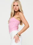 Pink Strapless top with elasticated band at bust