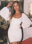 Princess Polly Cowl Neck  Lillie Long Sleeve Mini Dress White